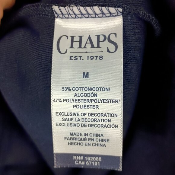 Chaps Quarter Zip Pullover Mens M Navy Blue Sweatshirt Preppy Dadcore Stretch - Picture 4 of 5